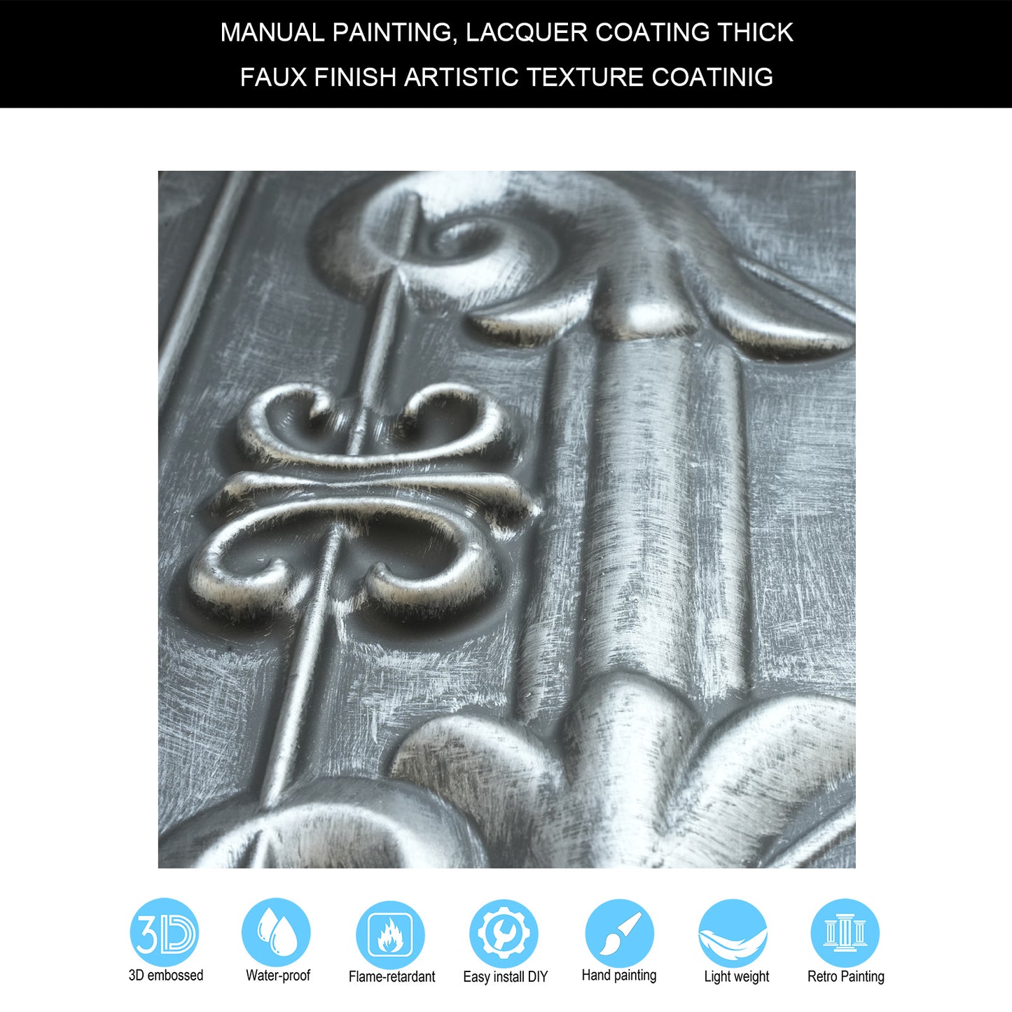 10tiles/lot Faux Tin Drop-In Tiles for Premium Restaurants, Meeting Rooms and Hotel Lobbies PL22