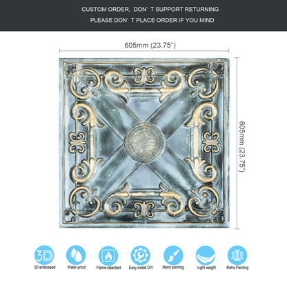 10tiles/lot Faux Tin Drop-In Tiles for Premium Restaurants, Meeting Rooms and Hotel Lobbies PL22