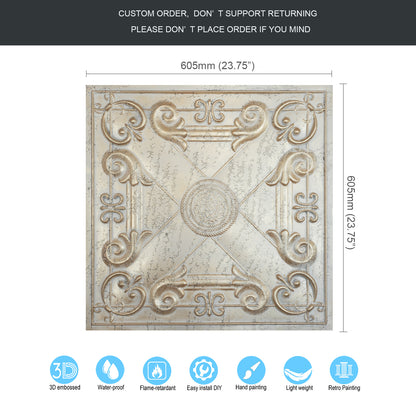 10tiles/lot Art Ceiling Tiles for Stylish Living Rooms, Museums and Elegant Hotel Interiors PL22