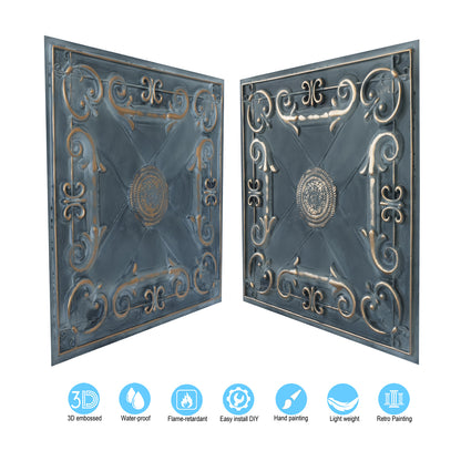 10tiles/lot Faux Tin Drop-In Tiles for Premium Restaurants, Meeting Rooms and Hotel Lobbies PL22