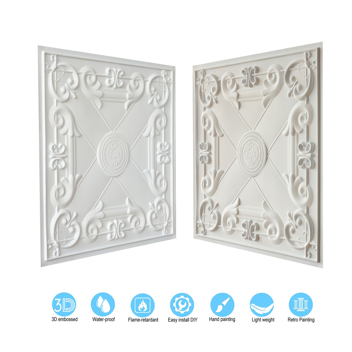 10tiles/lot Art Ceiling Tiles for Stylish Living Rooms, Museums and Elegant Hotel Interiors PL22