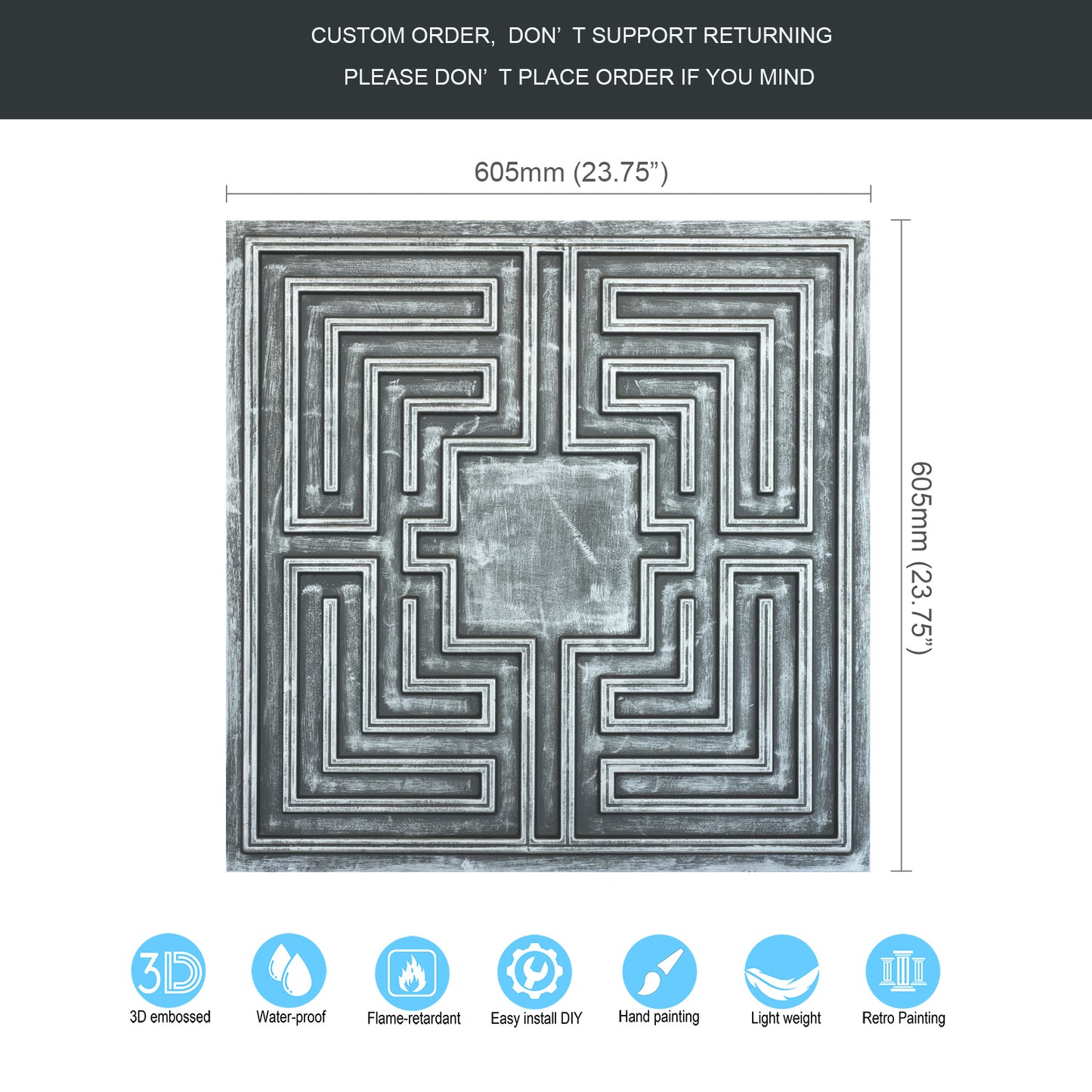 10tiles/lot Tin Ceiling Tiles for Book Cafés, Literary Stores and Creative Cultural Spaces PL25