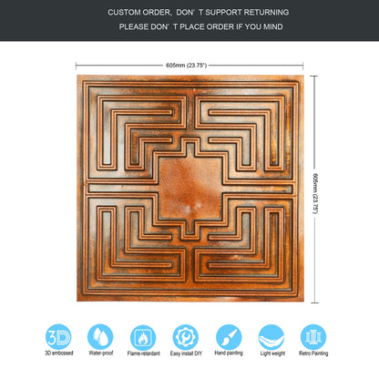 10tiles/lot Drop-In Tin Ceiling Tiles for Restaurants, Bars, Meeting Rooms and Retail Spaces PL25