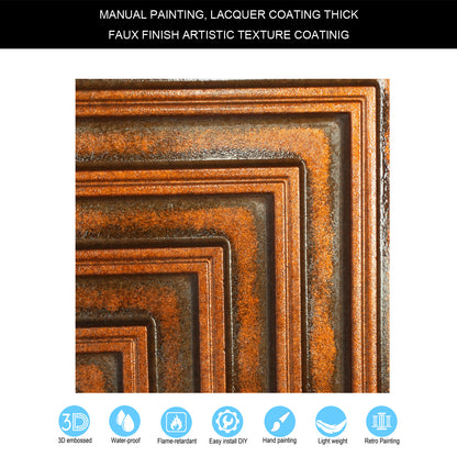 10tiles/lot Drop-In Tin Ceiling Tiles for Restaurants, Bars, Meeting Rooms and Retail Spaces PL25