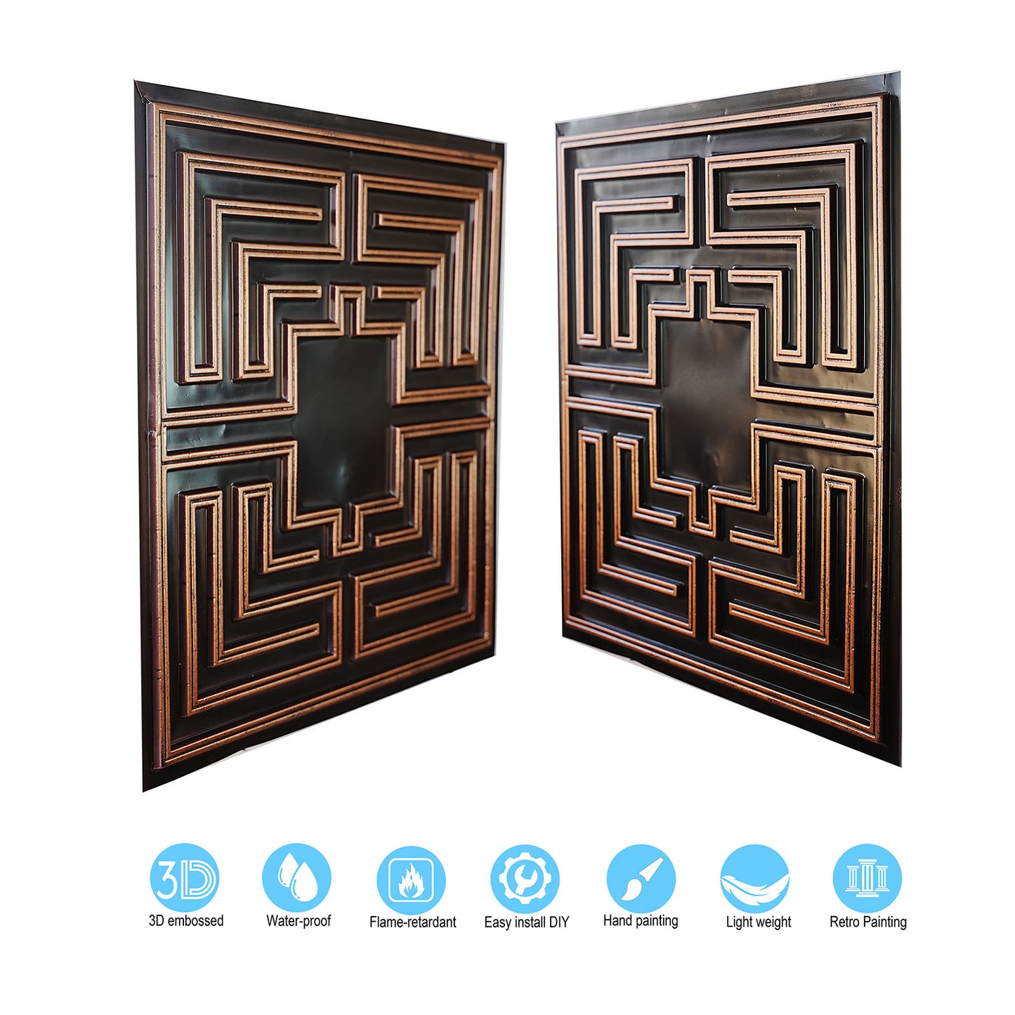 10tiles/lot Drop-In Tin Ceiling Tiles for Restaurants, Bars, Meeting Rooms and Retail Spaces PL25