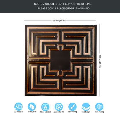 10tiles/lot Drop-In Tin Ceiling Tiles for Restaurants, Bars, Meeting Rooms and Retail Spaces PL25