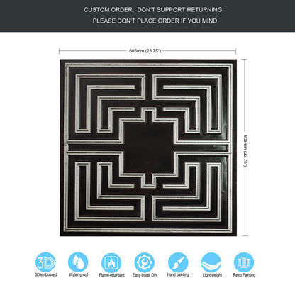 10tiles/lot Drop-In Tin Ceiling Tiles for Restaurants, Bars, Meeting Rooms and Retail Spaces PL25