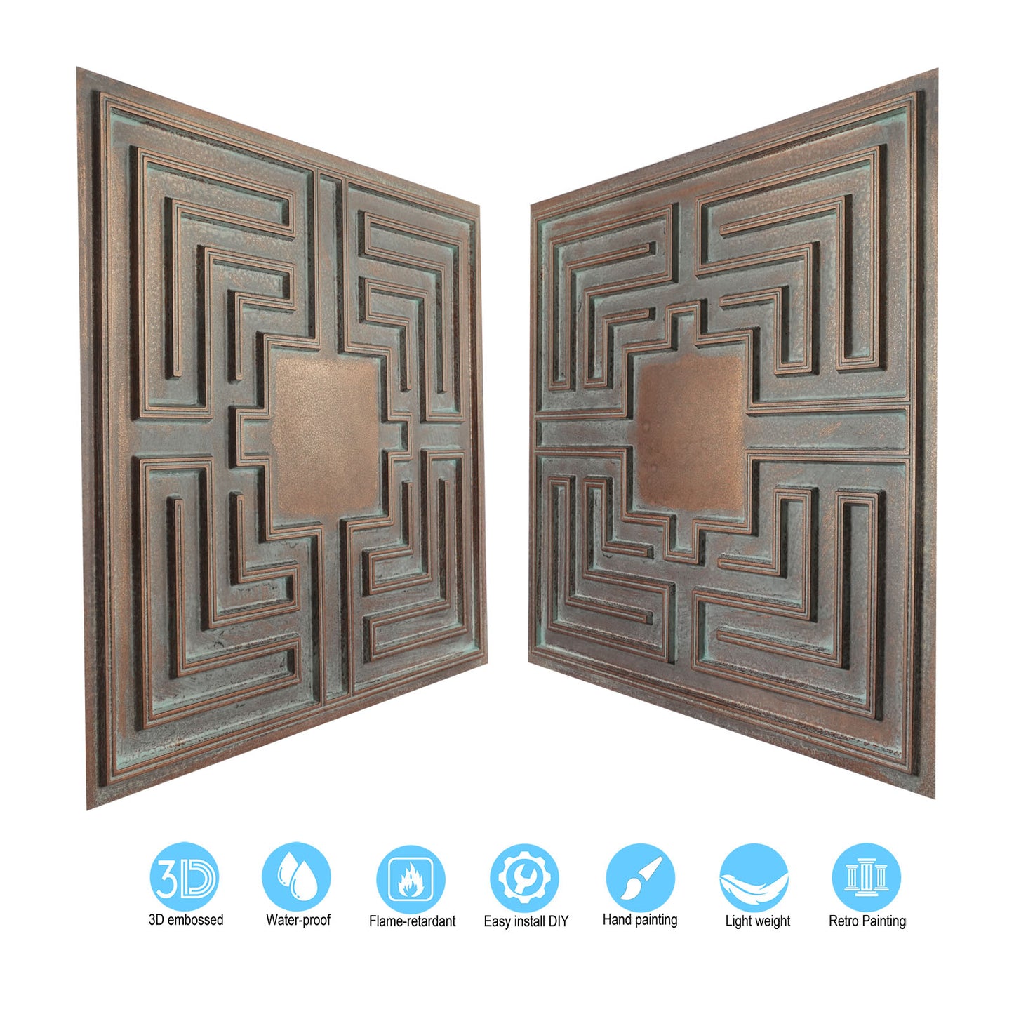 10tiles/lot Drop-In Tin Ceiling Tiles for Restaurants, Bars, Meeting Rooms and Retail Spaces PL25