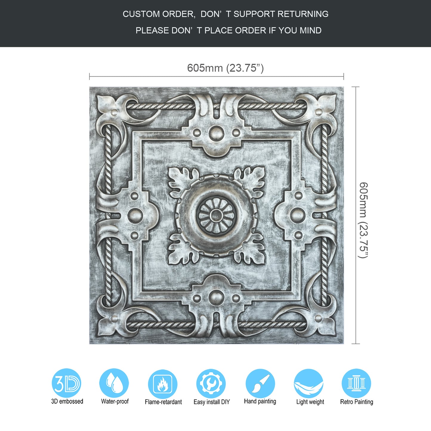 10tiles/lot Faux Tin Decorative Panels for Premium Kitchen and Dining Room Ceilings PL29