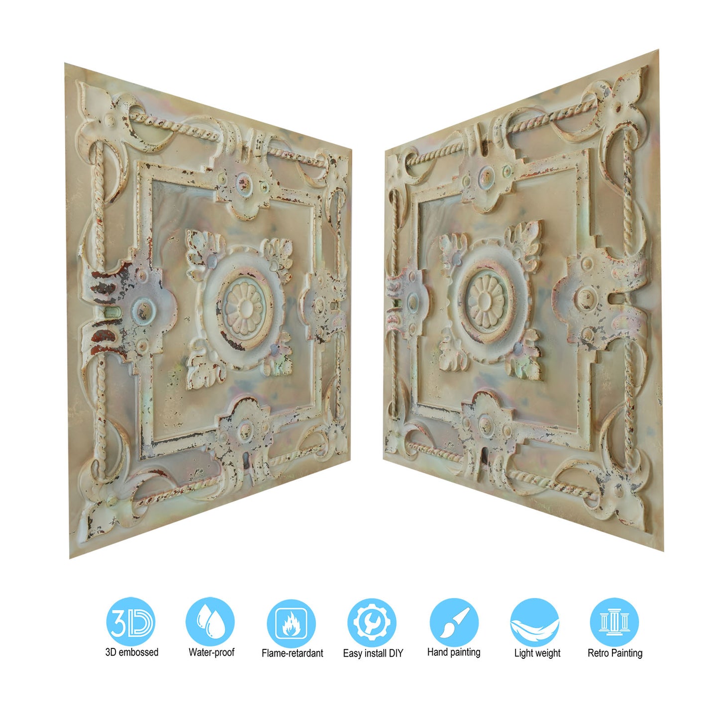 10tiles/lot Drop-In PVC Ceiling Tiles for Commercial Kitchens, Offices and Public Spaces PL29