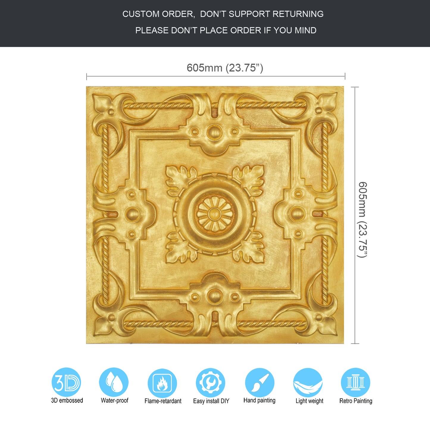 10tiles/lot Multi-Layer 3D Ceiling Tiles for Upscale Restaurants and High-End Bars PL29