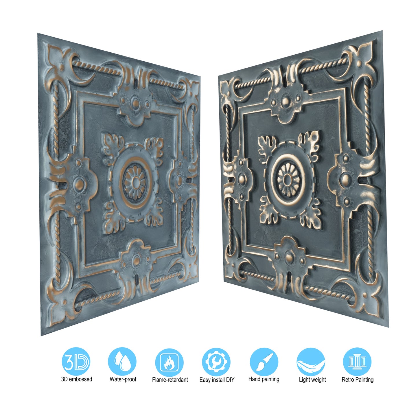 10tiles/lot Faux Tin Decorative Panels for Premium Kitchen and Dining Room Ceilings PL29