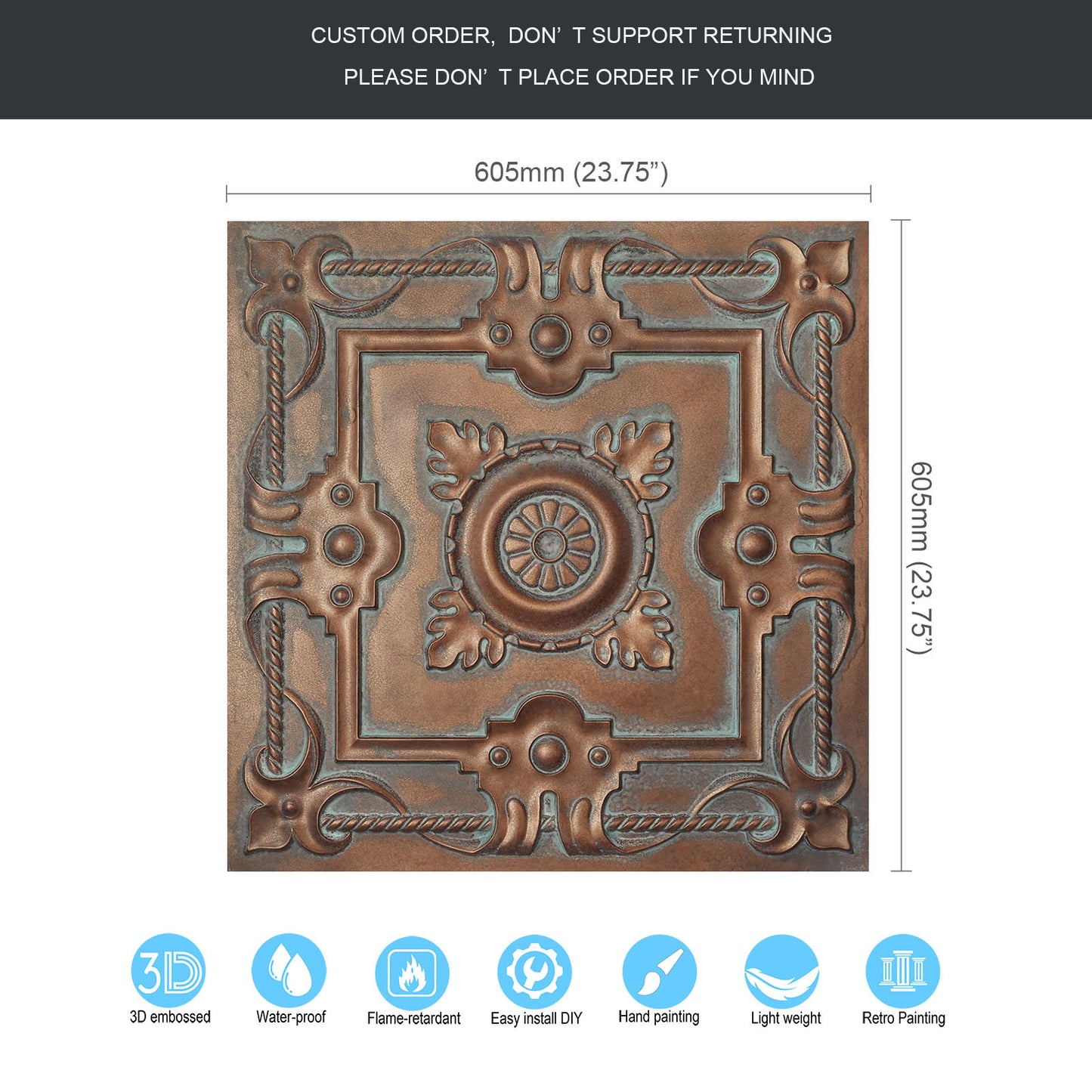 10tiles/lot Multi-Layer 3D Ceiling Tiles for Upscale Restaurants and High-End Bars PL29