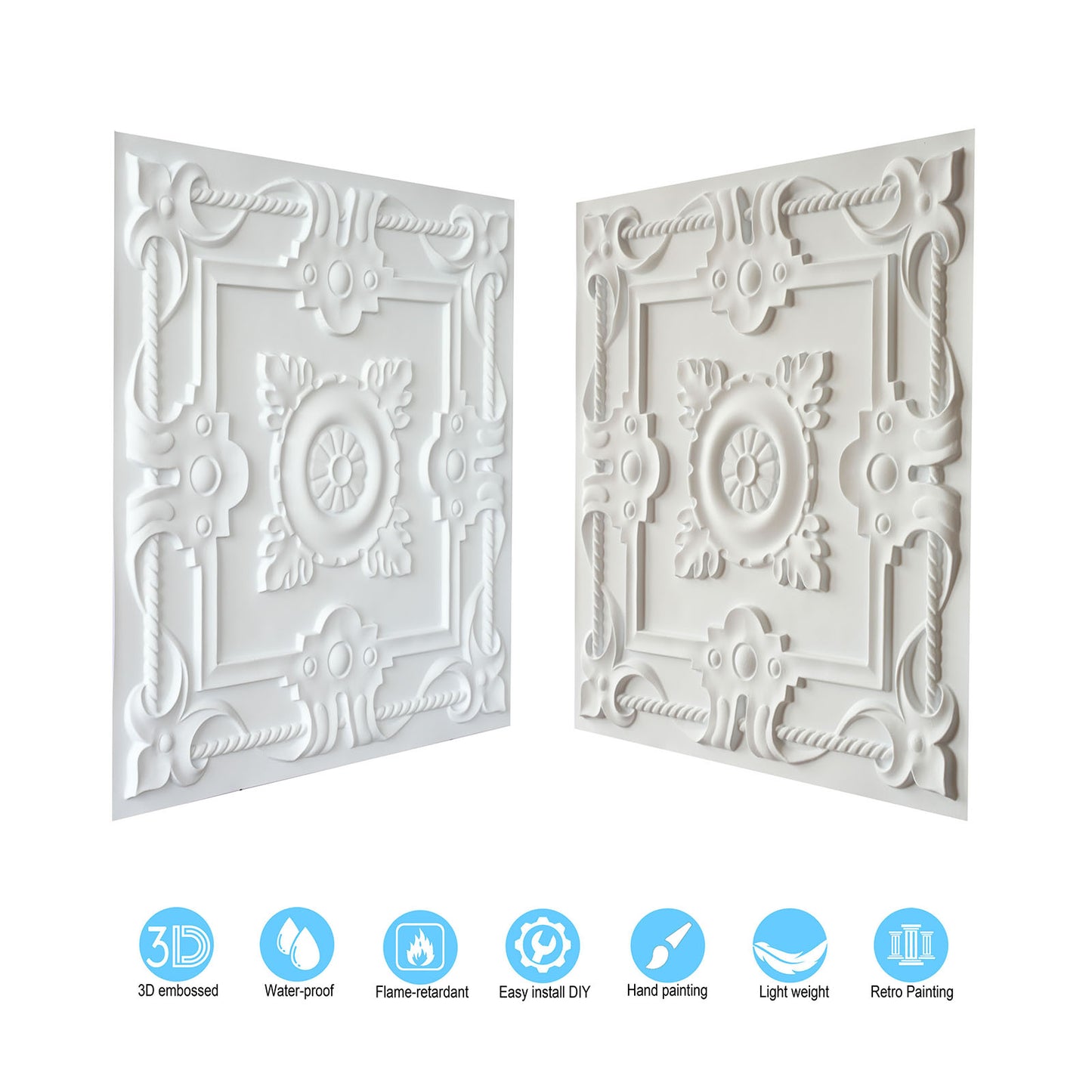 10tiles/lot Drop-In PVC Ceiling Tiles for Commercial Kitchens, Offices and Public Spaces PL29