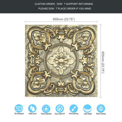 10tiles/lot Faux Tin 3D Ceiling Tiles for Trendy Bars, Coffee Stores and Urban Restaurants PL30