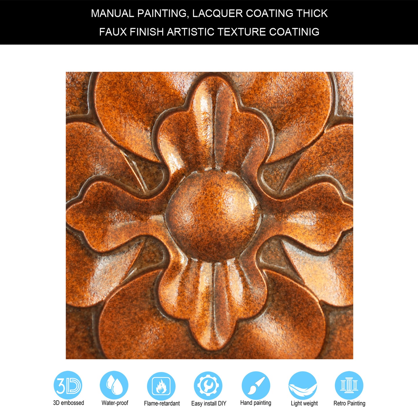 10tiles/lot DIY Faux Metal Ceiling Tile Panels for Café Bars, Studios and Artistic Interiors PL30