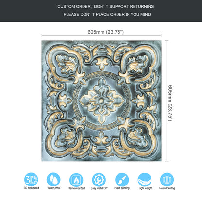 10tiles/lot Faux Tin 3D Ceiling Tiles for Trendy Bars, Coffee Stores and Urban Restaurants PL30