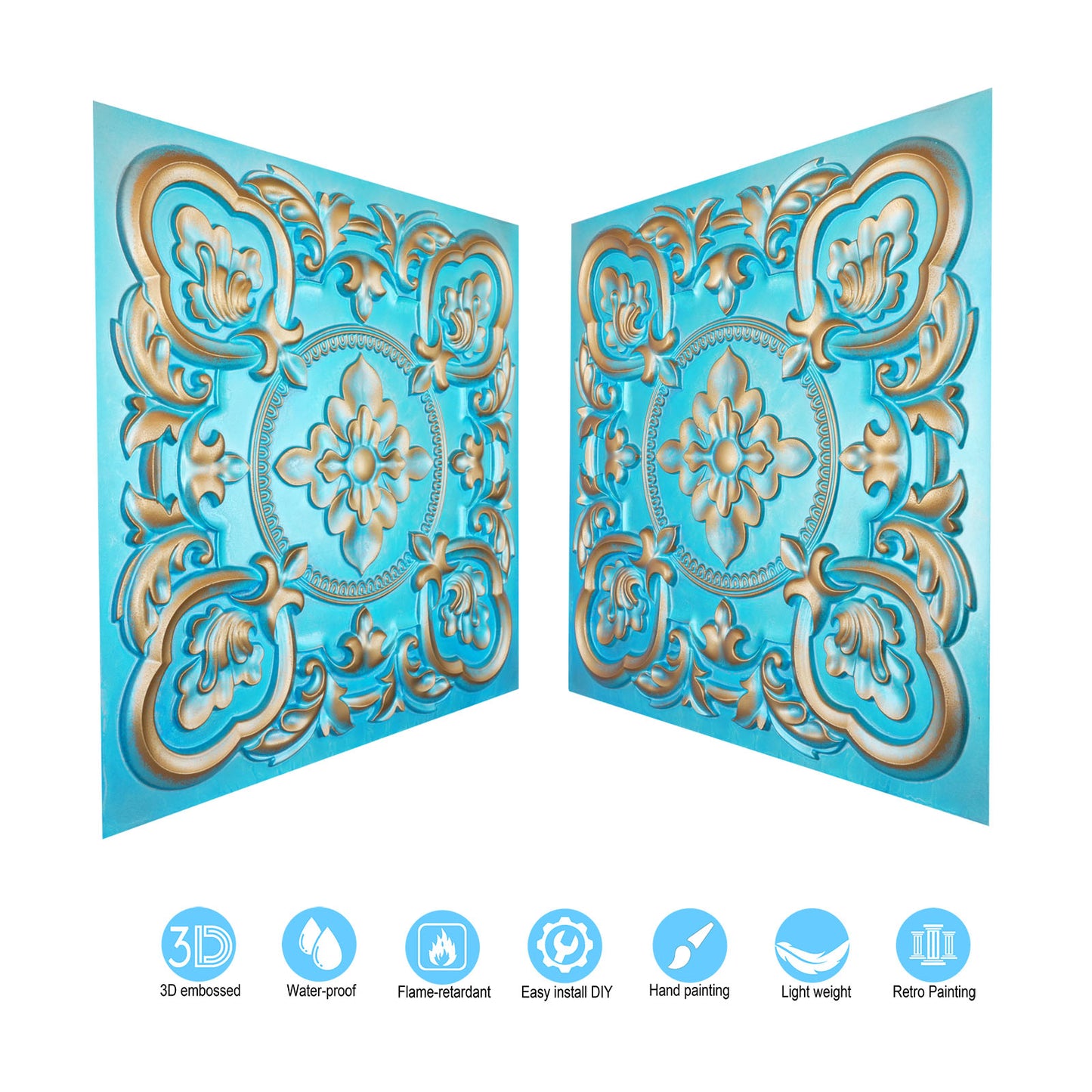 10tiles/lot Faux Tin 3D Ceiling Tiles for Trendy Bars, Coffee Stores and Urban Restaurants PL30