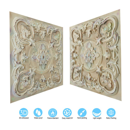 10tiles/lot Vintage Antique Ceiling Tiles for Heritage Hotels, Inns and Classic Restaurants PL30