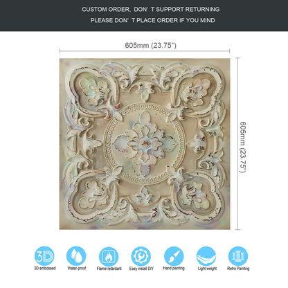 10tiles/lot Vintage Antique Ceiling Tiles for Heritage Hotels, Inns and Classic Restaurants PL30
