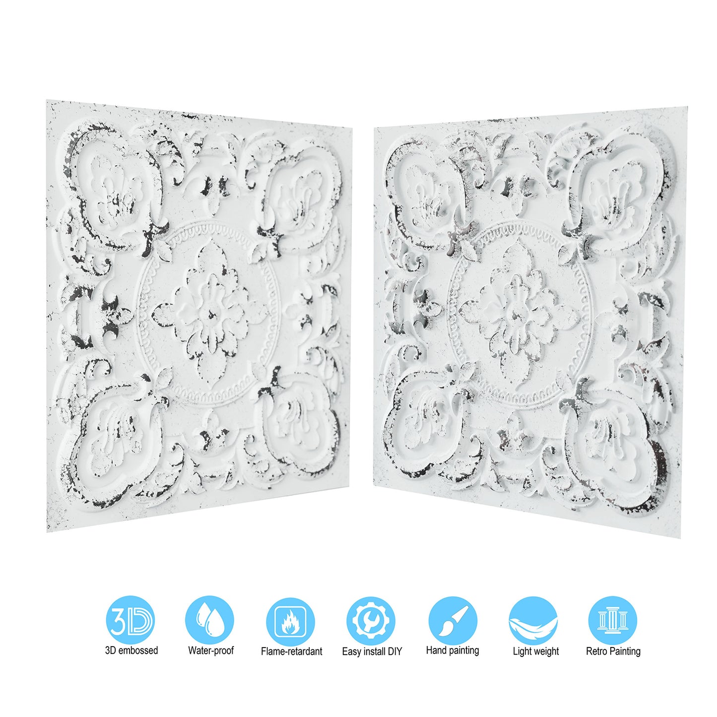 10tiles/lot Vintage Antique Ceiling Tiles for Heritage Hotels, Inns and Classic Restaurants PL30