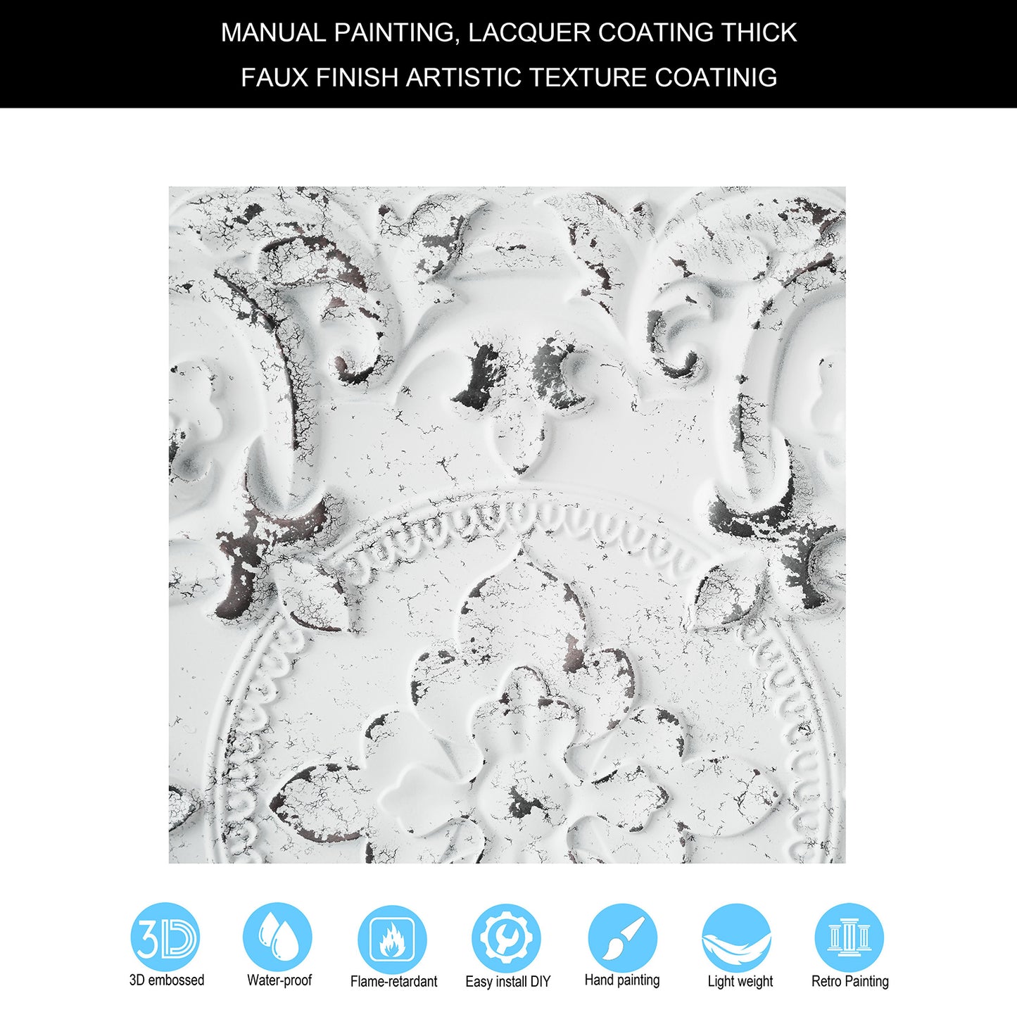 10tiles/lot Vintage Antique Ceiling Tiles for Heritage Hotels, Inns and Classic Restaurants PL30