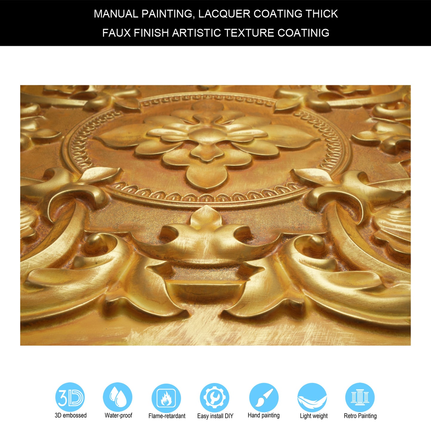 10tiles/lot DIY Faux Metal Ceiling Tile Panels for Café Bars, Studios and Artistic Interiors PL30