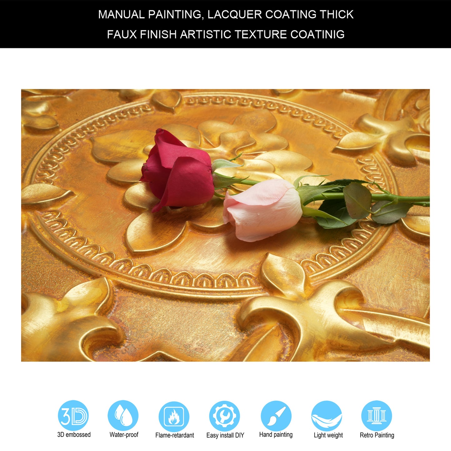 10tiles/lot DIY Faux Metal Ceiling Tile Panels for Café Bars, Studios and Artistic Interiors PL30