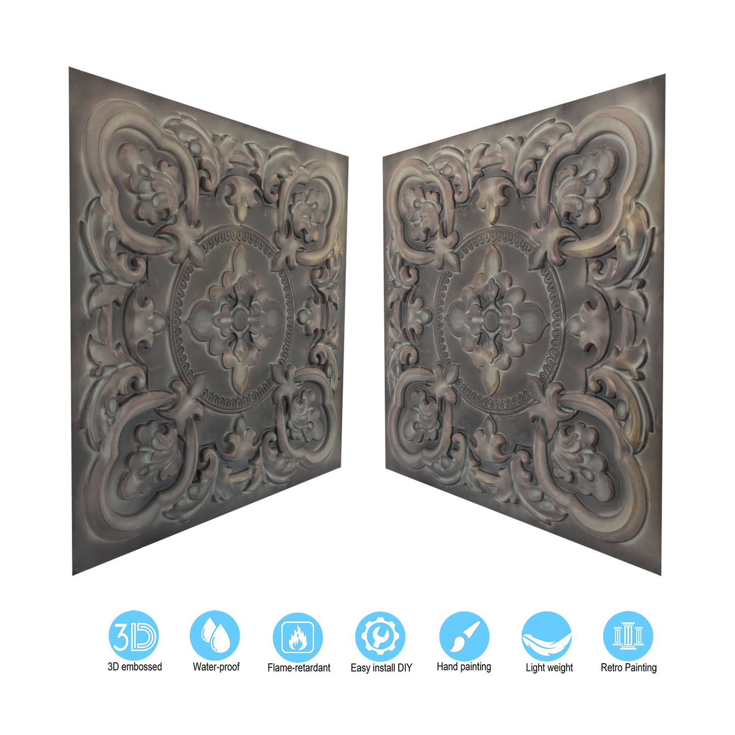 10tiles/lot Antique Ceiling Tiles for Premium Hotels, Mansions, Villas and Classic Dining Rooms PL30