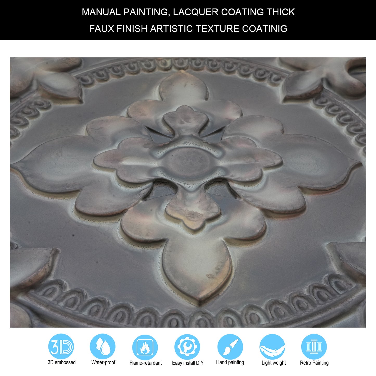 10tiles/lot Antique Ceiling Tiles for Premium Hotels, Mansions, Villas and Classic Dining Rooms PL30