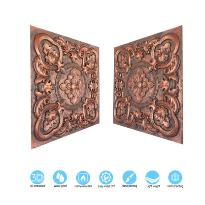 10tiles/lot DIY Faux Metal Ceiling Tile Panels for Café Bars, Studios and Artistic Interiors PL30