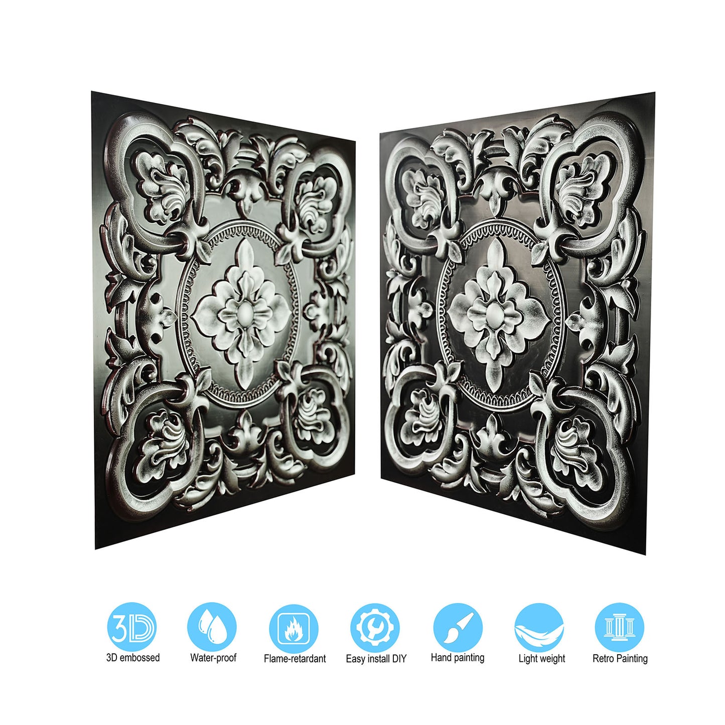 10tiles/lot Antique Ceiling Tiles for Premium Hotels, Mansions, Villas and Classic Dining Rooms PL30