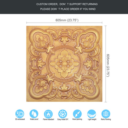 10tiles/lot DIY Faux Metal Ceiling Tile Panels for Café Bars, Studios and Artistic Interiors PL30