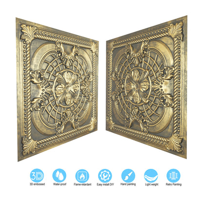 10tiles/lot DIY Faux Metal Ceiling Tile Panels for Café Bars, Studios and Artistic Interiors PL31