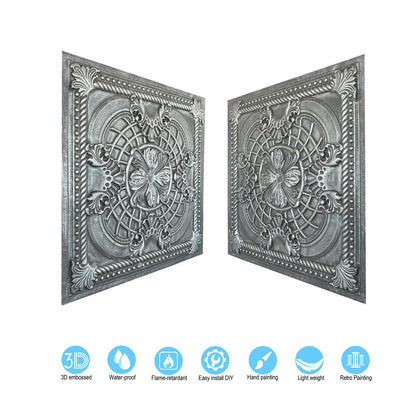 10tiles/lot Pressed Faux Tin Ceiling Tiles for Heritage Bars, Vintage Restaurants and Boutique Hotels PL31