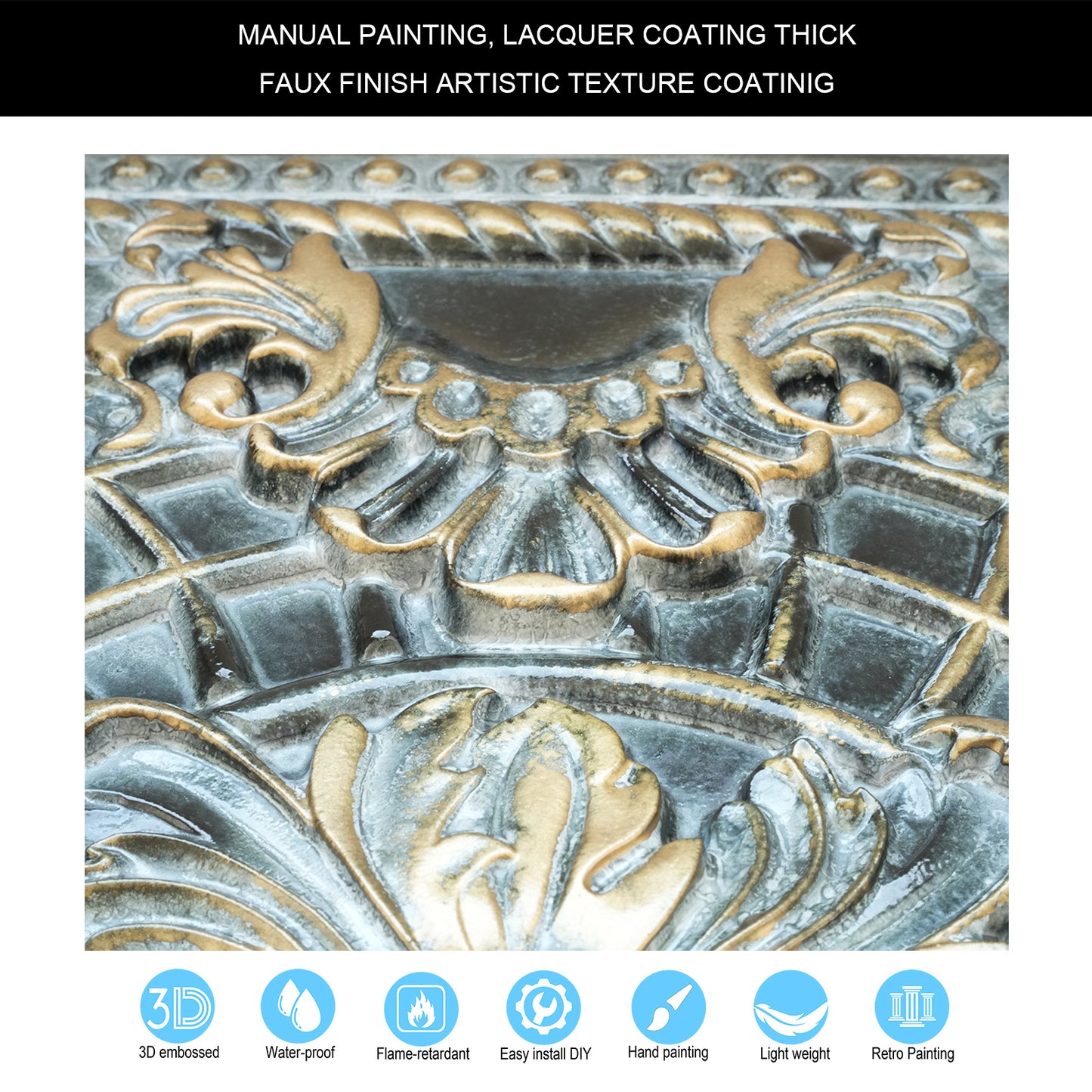 10tiles/lot DIY Faux Metal Ceiling Tile Panels for Café Bars, Studios and Artistic Interiors PL31