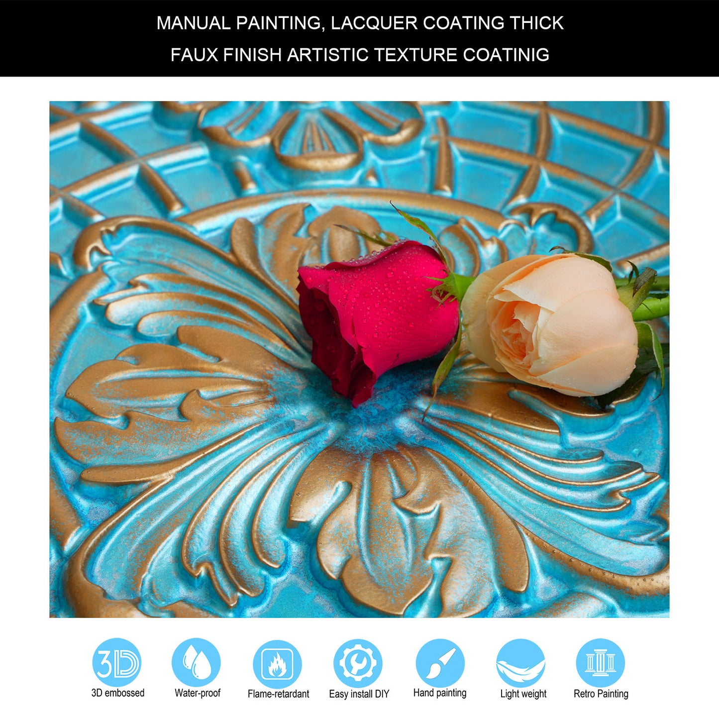 10tiles/lot DIY Faux Metal Ceiling Tile Panels for Café Bars, Studios and Artistic Interiors PL31