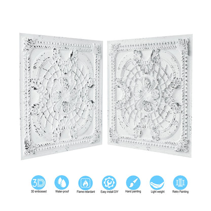 10tiles/lot Distressed Faux Tin Ceiling Tiles for Industrial Cafés, Craft Workshops and Retro Interiors PL31