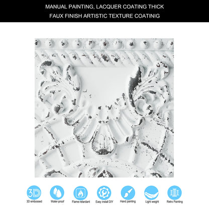 10tiles/lot Distressed Faux Tin Ceiling Tiles for Industrial Cafés, Craft Workshops and Retro Interiors PL31