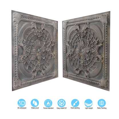 10tiles/lot Pressed Faux Tin Ceiling Tiles for Heritage Bars, Vintage Restaurants and Boutique Hotels PL31