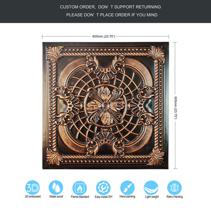 10tiles/lot Pressed Faux Tin Ceiling Tiles for Heritage Bars, Vintage Restaurants and Boutique Hotels PL31