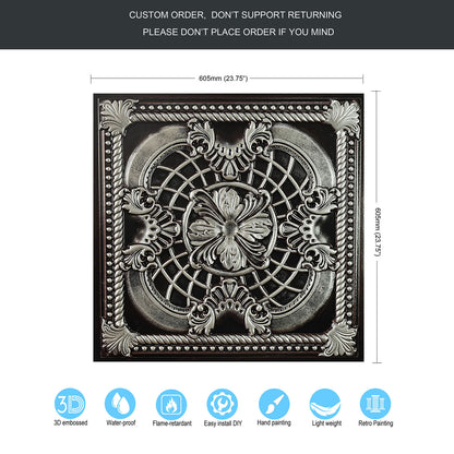 10tiles/lot Pressed Faux Tin Ceiling Tiles for Heritage Bars, Vintage Restaurants and Boutique Hotels PL31