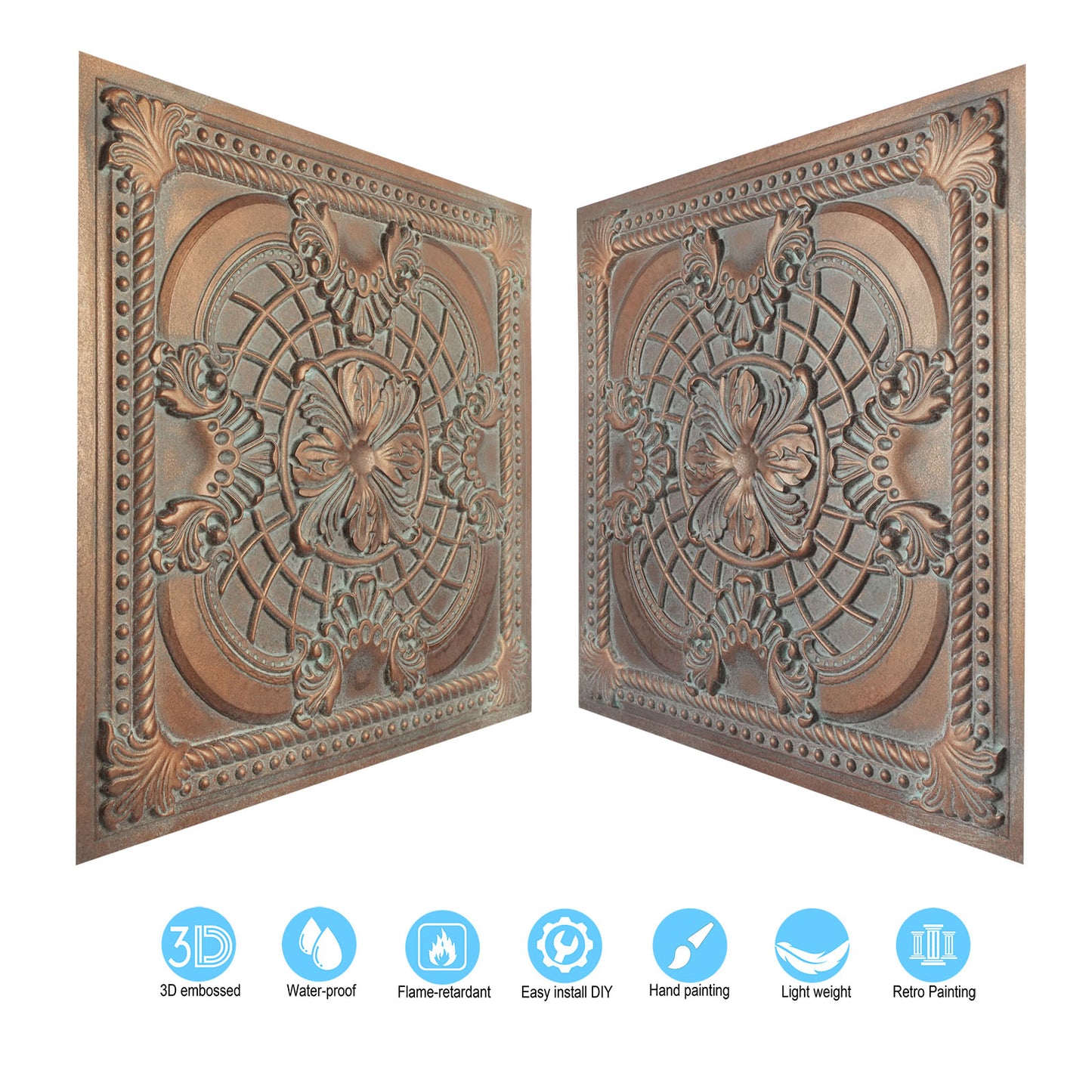 10tiles/lot Vintage Ceiling Panels for Guesthouses, Heritage Hotels and Classic Interior Styles PL31