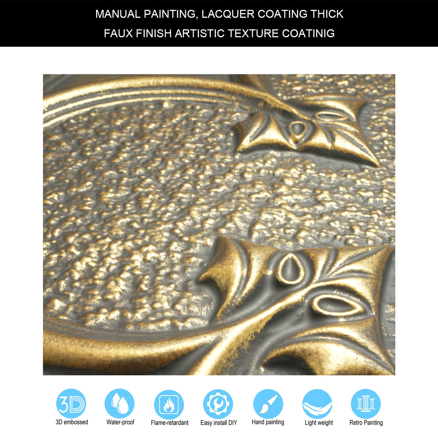 10tiles/lot Textured PVC Ceiling Tiles for Light-Luxury Restaurants, Salons and Beauty Studios PL35