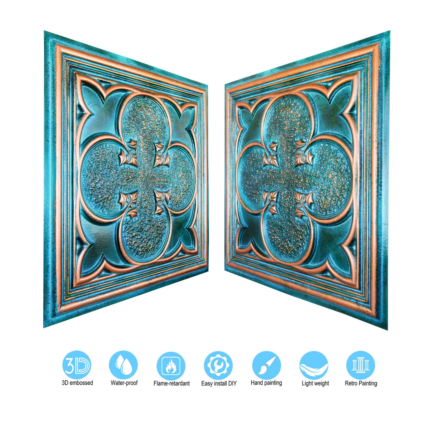 10tiles/lot Faux Tin Ceiling Tiles for Bars, Wine Rooms, Lounges and Modern Hospitality Spaces PL35