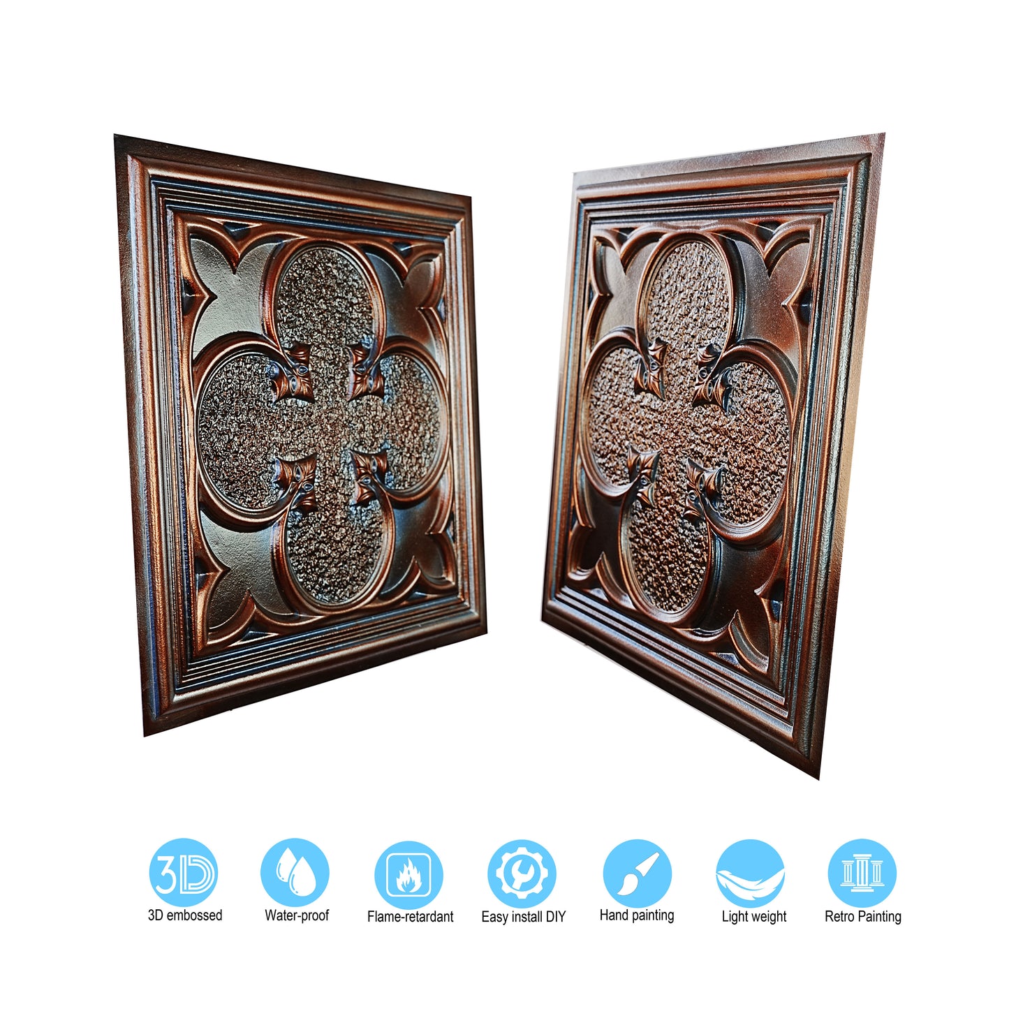 10tiles/lot Tin Ceiling Tiles for Book Cafés, Literary Stores and Creative Cultural Spaces PL35