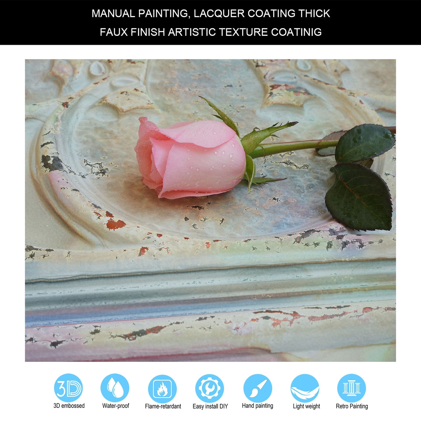 10tiles/lot Textured PVC Ceiling Tiles for Light-Luxury Restaurants, Salons and Beauty Studios PL35