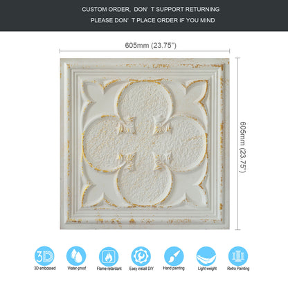 10tiles/lot Glue-Up Ceiling Tiles for Kitchen Renovations, Coffee Shops and Light-Luxury Spaces PL35