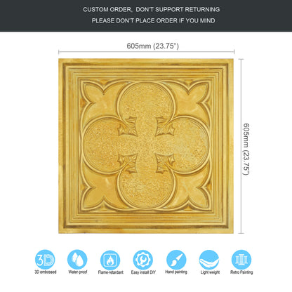 10tiles/lot Textured PVC Ceiling Tiles for Light-Luxury Restaurants, Salons and Beauty Studios PL35