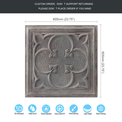 10tiles/lot Faux Metal Ceiling Tiles for Bars, Cafés, Lounges and Contemporary Interiors PL35